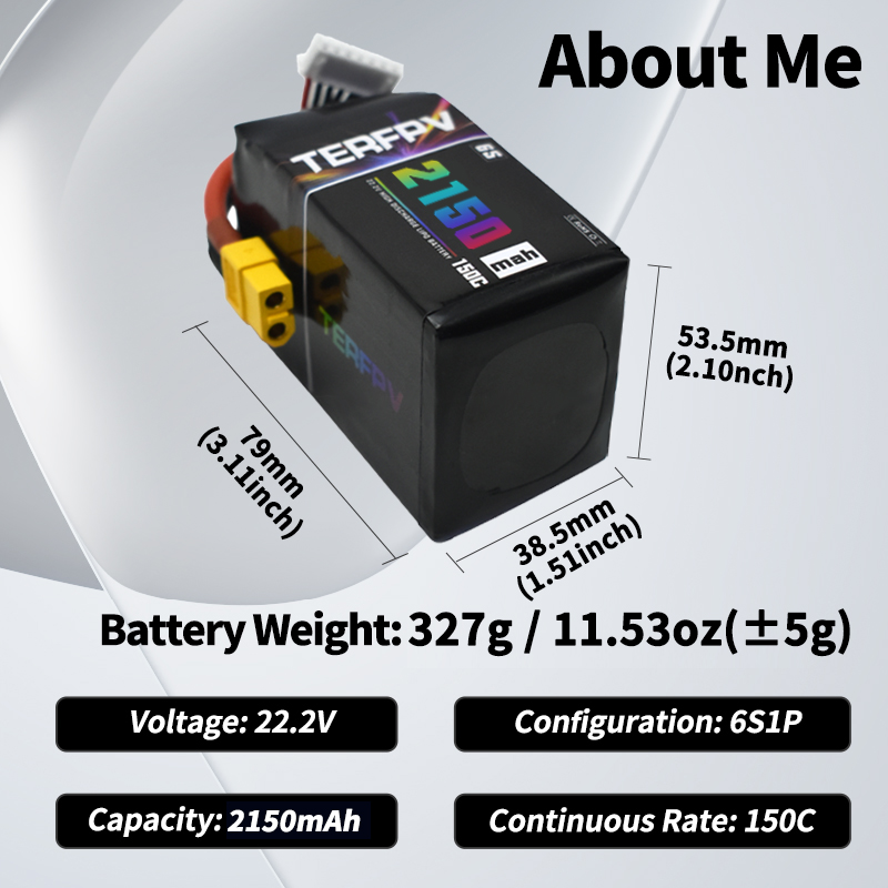 Batterie Lipo TERFPV 6S 22.2V  - Drone Battery Lipo avis et prix
