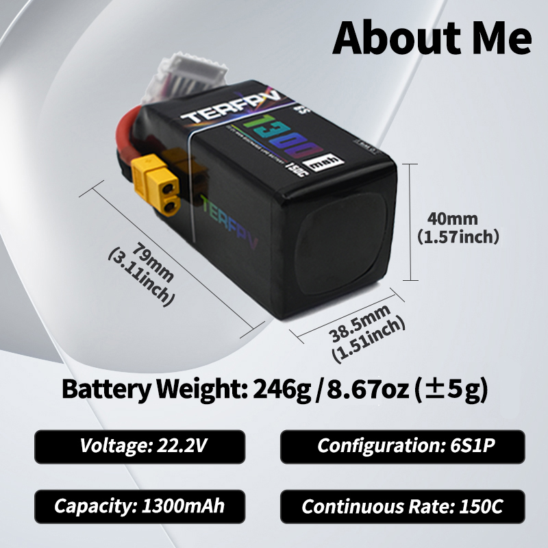 Batterie Lipo TERFPV 6S 22.2V  - Drone Battery Lipo avis et prix