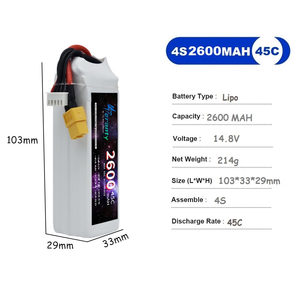 Batterie LiPo 4s 14.8V 1500mah - Drone Battery 4S avis et prix