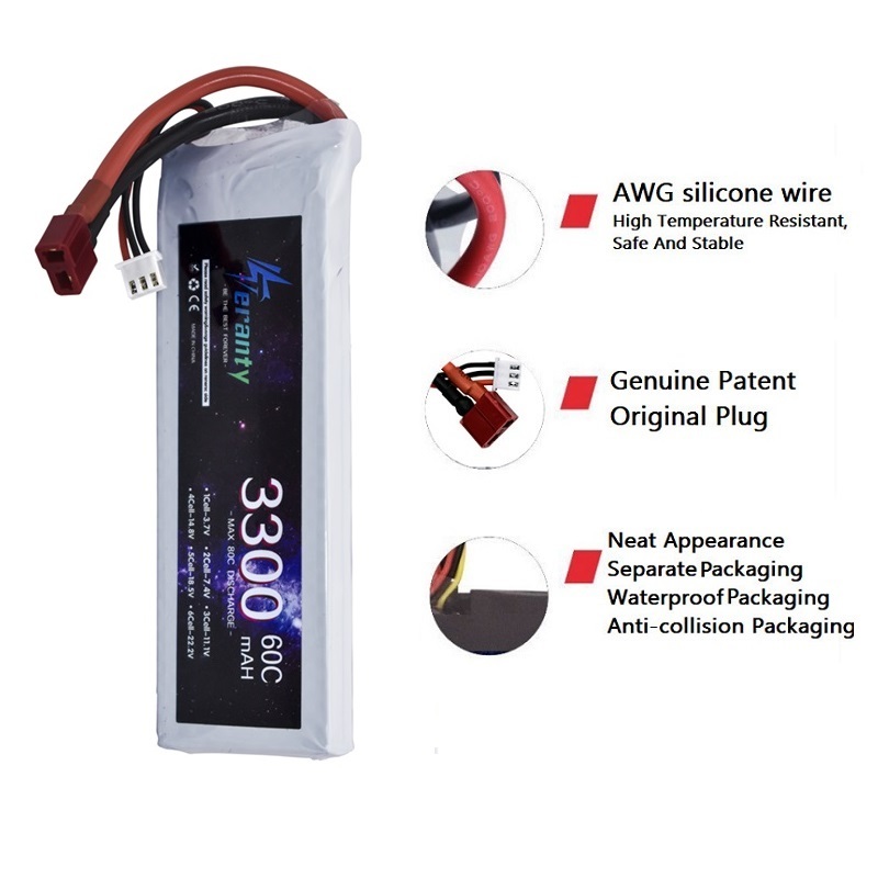 Batterie LiPo 2s 7.4V 3300mAh  - Drone Battery Lipo avis et prix