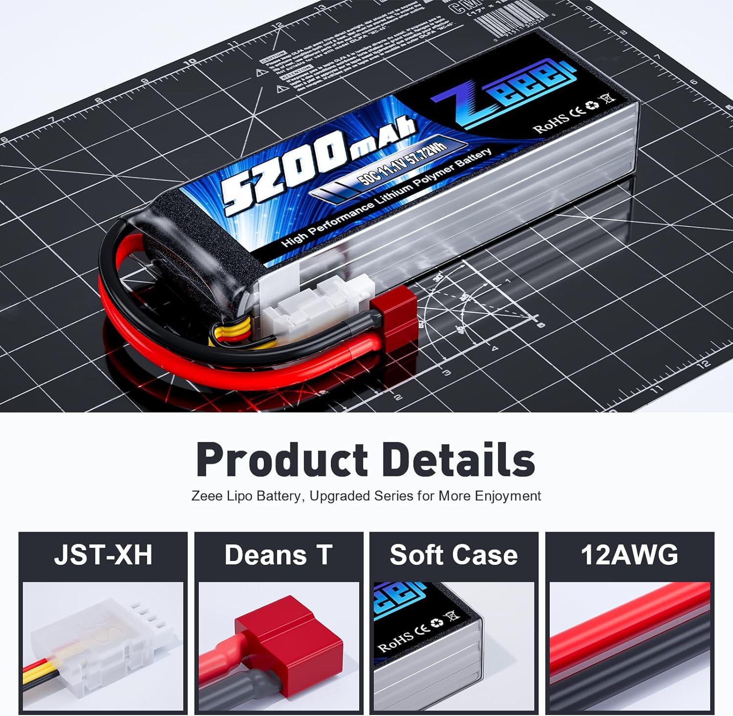 1/2 unités Zeee 11.1V 50C 5200 - Drone Battery Box avis et prix